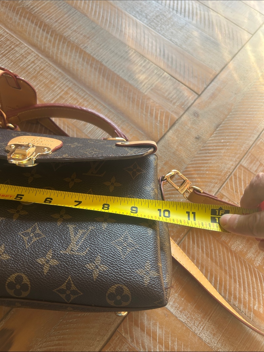 Louis Vuitton Monogram Top Handle Satchel in Brown with Natural Trim - Picture 8 of 10